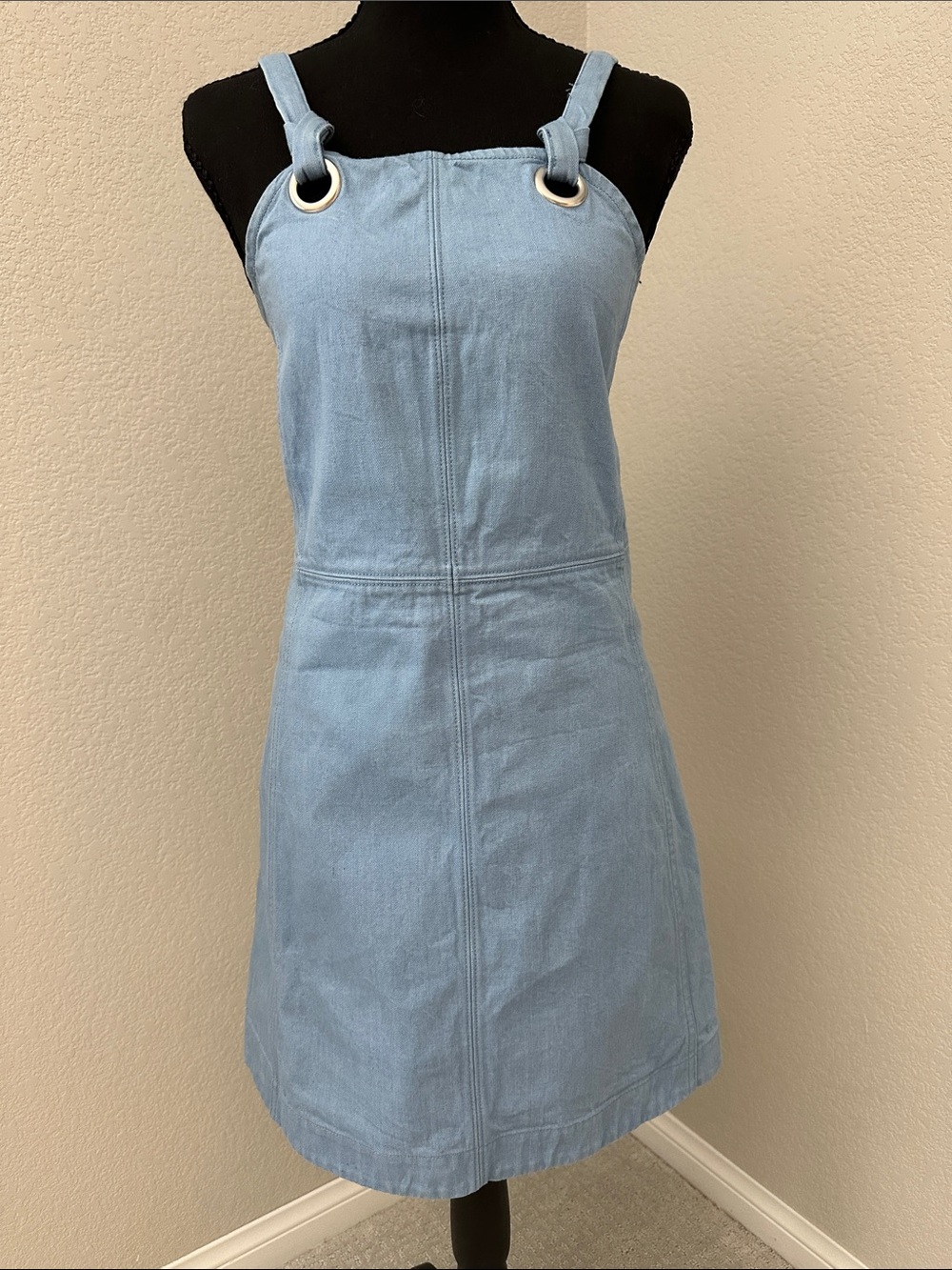 rag & bone Light Blue Denim Mini with Grommet-Strap Detail